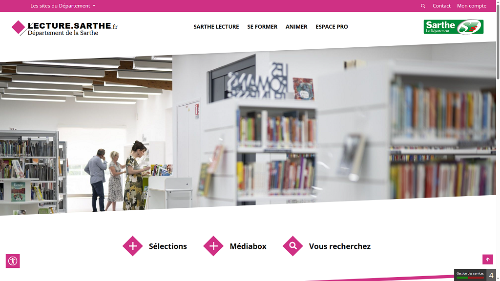 Page d'accueil de lecture.sarthe.fr
